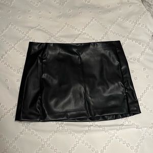 Black Faux-Leather Mini Skirt